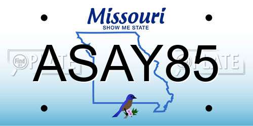 ASAY85 Missouri License Plate