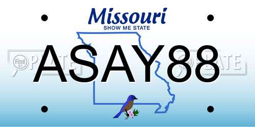 ASAY88 Missouri License Plate