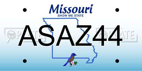 ASAZ44 Missouri License Plate