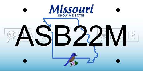 ASB22M Missouri License Plate