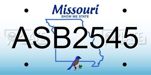 ASB2545 Missouri License Plate