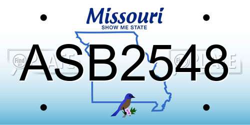 ASB2548 Missouri License Plate