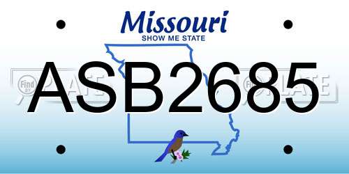 ASB2685 Missouri License Plate
