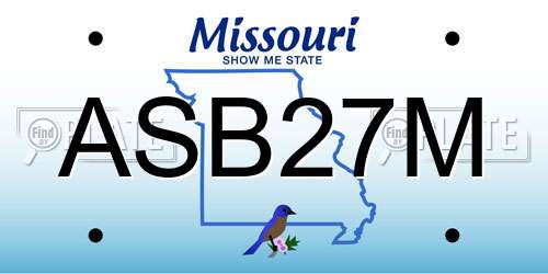 ASB27M Missouri License Plate
