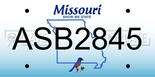 ASB2845 Missouri License Plate