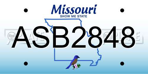 ASB2848 Missouri License Plate