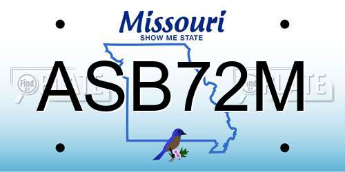 ASB72M Missouri License Plate