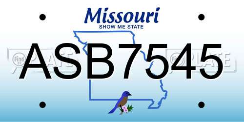 ASB7545 Missouri License Plate