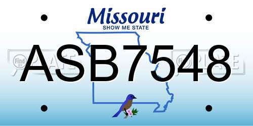 ASB7548 Missouri License Plate