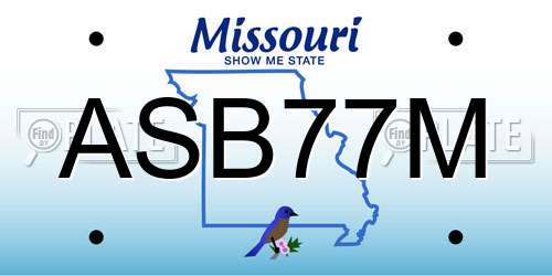 ASB77M Missouri License Plate