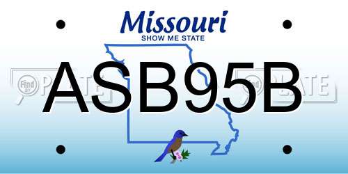 ASB95B Missouri License Plate
