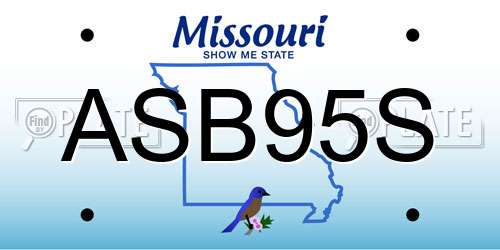 ASB95S Missouri License Plate
