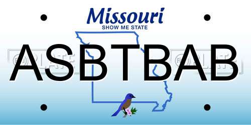 ASBTBAB Missouri License Plate