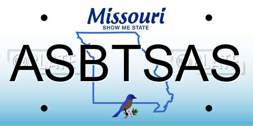ASBTSAS Missouri License Plate