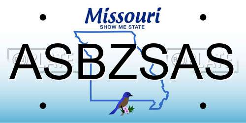 ASBZSAS Missouri License Plate