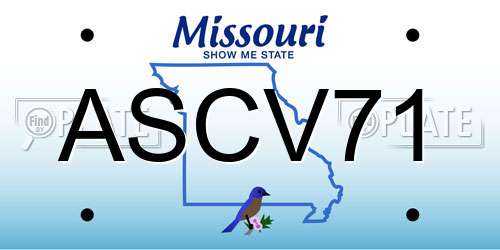 ASCV71 Missouri License Plate