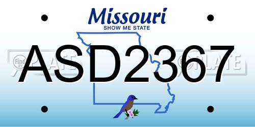 ASD2367 Missouri License Plate