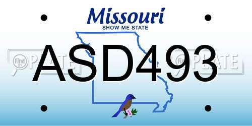 ASD493 Missouri License Plate