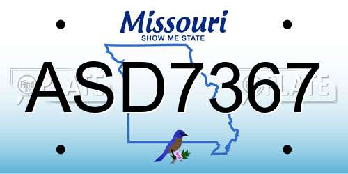 ASD7367 Missouri License Plate