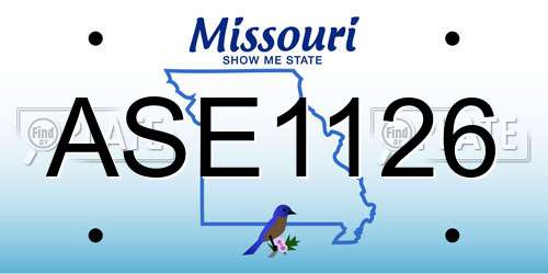 ASE1126 Missouri License Plate
