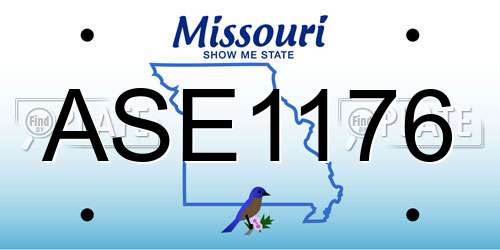 ASE1176 Missouri License Plate