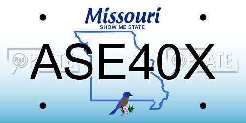 ASE40X Missouri License Plate
