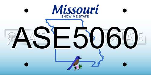 ASE5060 Missouri License Plate