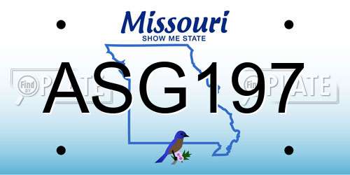 ASG197 Missouri License Plate