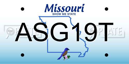 ASG19T Missouri License Plate