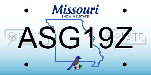 ASG19Z Missouri License Plate