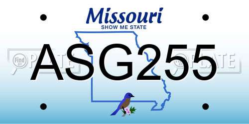 ASG255 Missouri License Plate