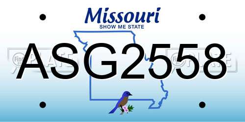 ASG2558 Missouri License Plate