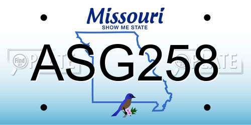 ASG258 Missouri License Plate