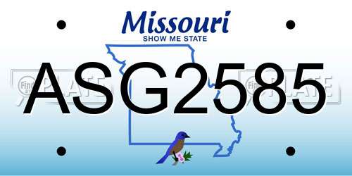 ASG2585 Missouri License Plate