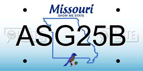 ASG25B Missouri License Plate