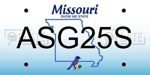 ASG25S Missouri License Plate