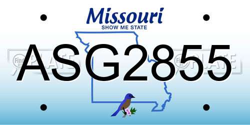 ASG2855 Missouri License Plate