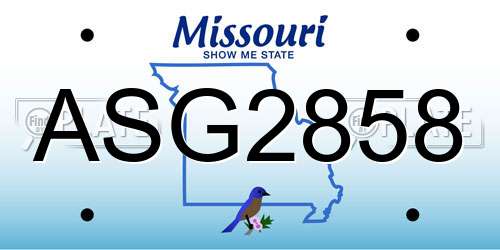 ASG2858 Missouri License Plate