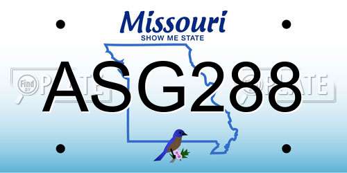 ASG288 Missouri License Plate