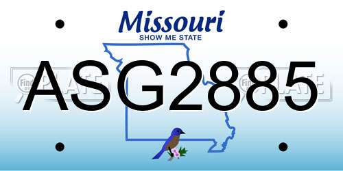 ASG2885 Missouri License Plate