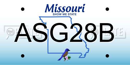 ASG28B Missouri License Plate