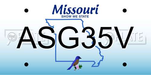 ASG35V Missouri License Plate
