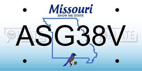 ASG38V Missouri License Plate