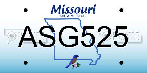 ASG525 Missouri License Plate