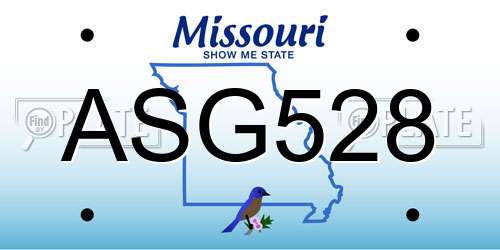 ASG528 Missouri License Plate