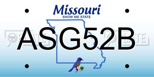ASG52B Missouri License Plate