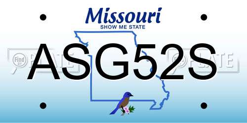 ASG52S Missouri License Plate