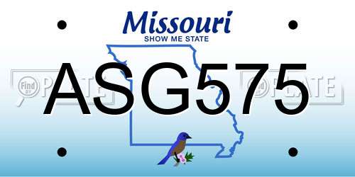 ASG575 Missouri License Plate