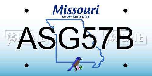 ASG57B Missouri License Plate