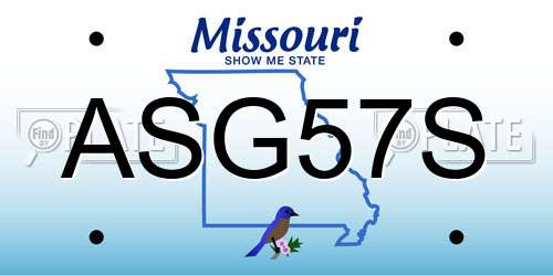 ASG57S Missouri License Plate